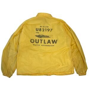 Vintage 80s Bomber Speedboat pilot Mr M Arild Magnussen Outlaw Seattle Yellow XL